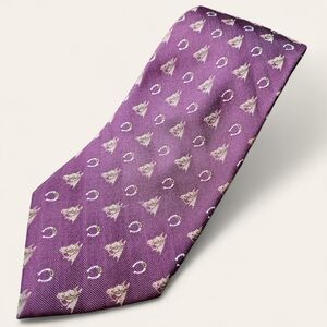 LAND'S END | Burgundy Horse Equestrian Horseshoe Men's Long Silk Handsewn Tie